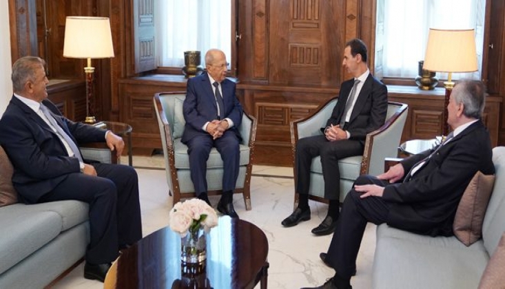 Esad, Lübnan Eski Cumhurbaşkanı ile Bir Araya Geldi