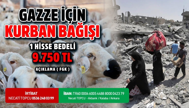 Gazze İçin Kurban Bağışı