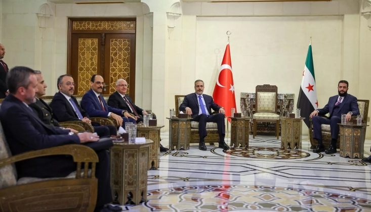 Fidan, Güler ve Kalın, Suriye Devlet Başkanı Şara'yla Görüştü