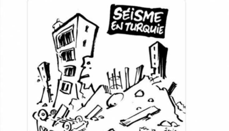 Fransız Dergisi Charlie Hebdo'dan Küstahça Bir Eylem Daha; Türkiye'deki Depremle Alay Etti