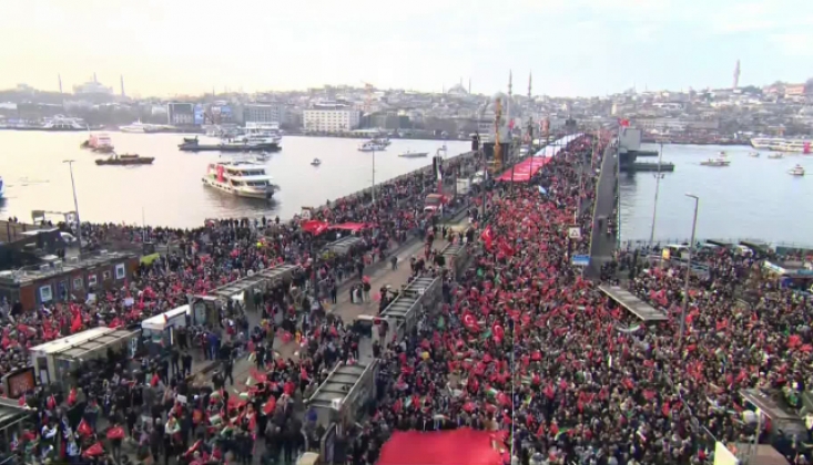 CHP'nin Galata Köprüsü'ndeki Filistin Eylemine İzin Yok