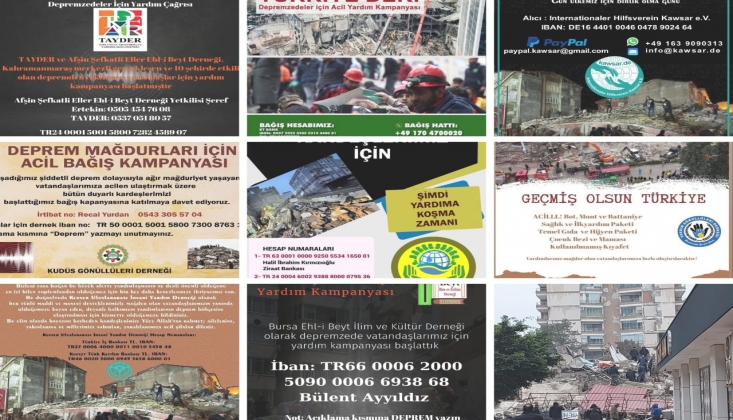 STK ve Yardım Kuruluşlarından Depremzedeler İçin Yardım Kampanyası